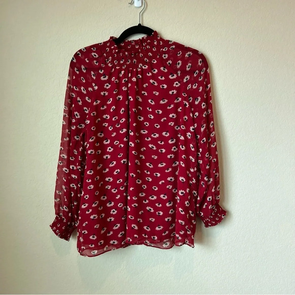 Madewell Mistlight Mock Neck Top in Red Seattle Nouveau red - Picture 2 of 6
